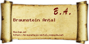 Braunstein Antal névjegykártya